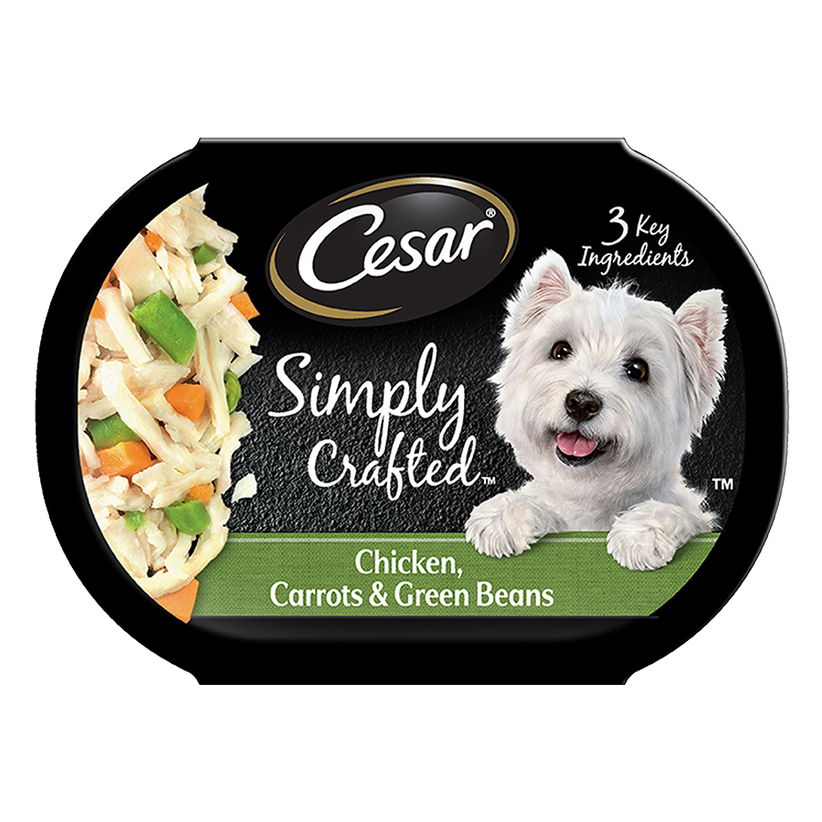 Cesar Simply Crafted Chicken, Carrots & Green Beans Adult Wet Dog Food Meal Topper -1.3oz